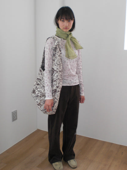 FUN FROM FUN Floral Sheer Scarf, Willow Green