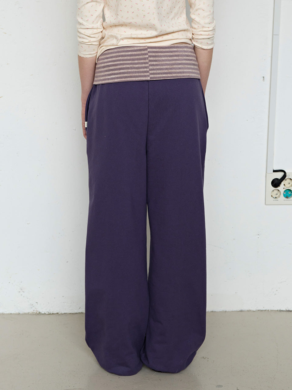 FUN FROM FUN Folded Sweat Pants, Plum Smoothie