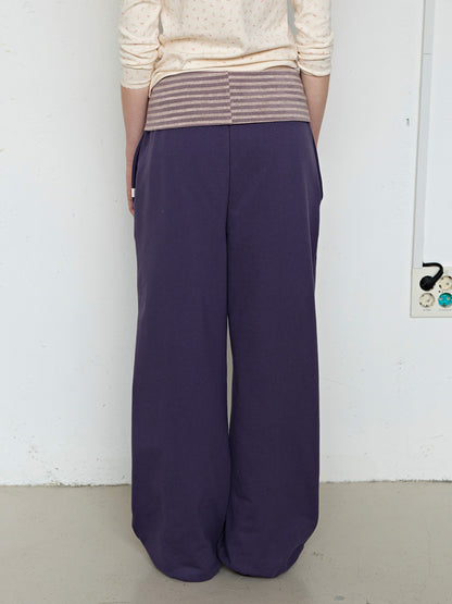 FUN FROM FUN Folded Sweat Pants, Plum Smoothie