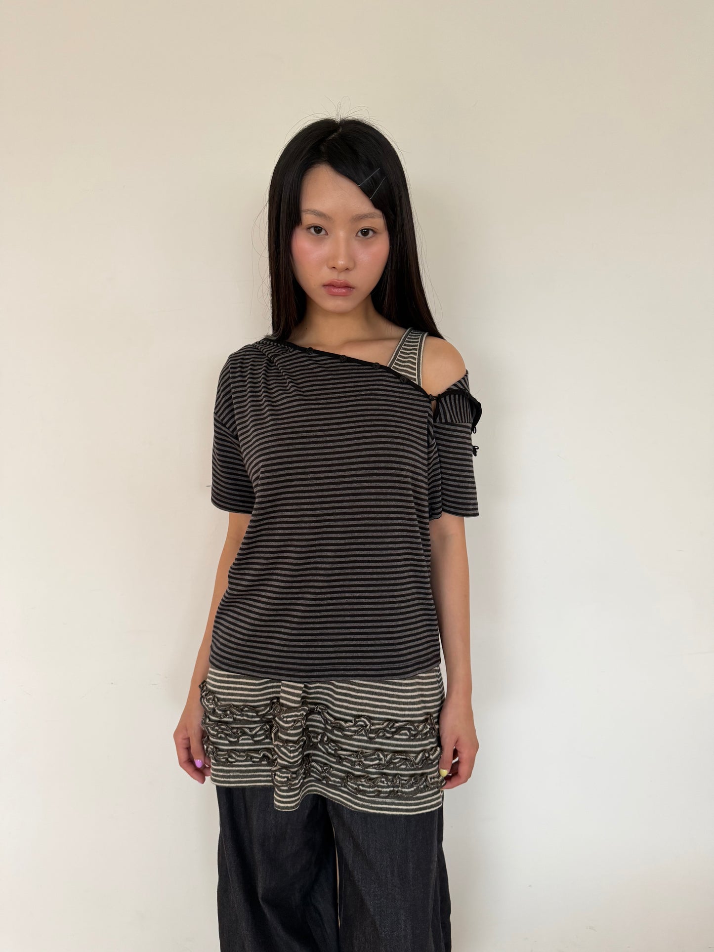 Ripple Hem Stripe Tank