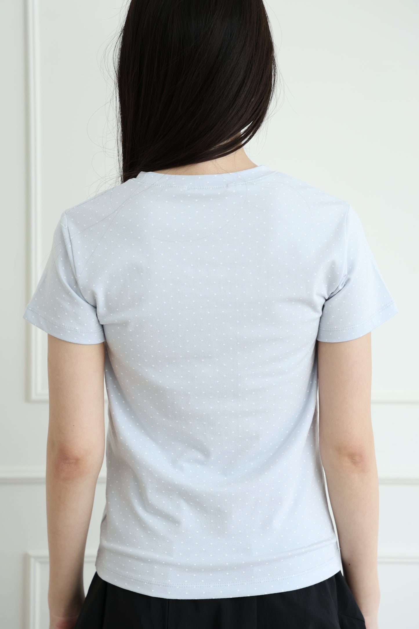 Basic polka dot short-sleeved top