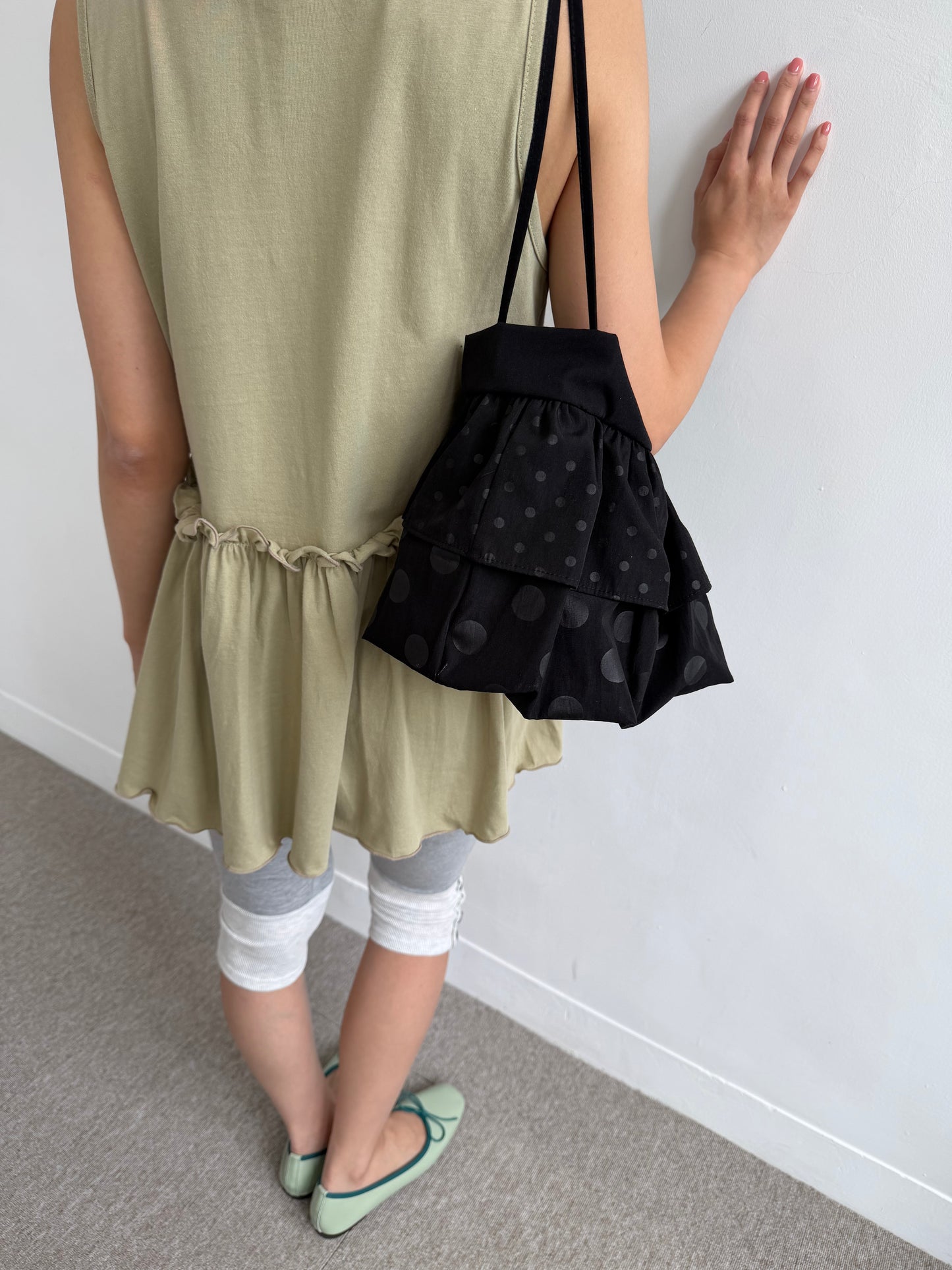 Cake-patterned polka dot side bag