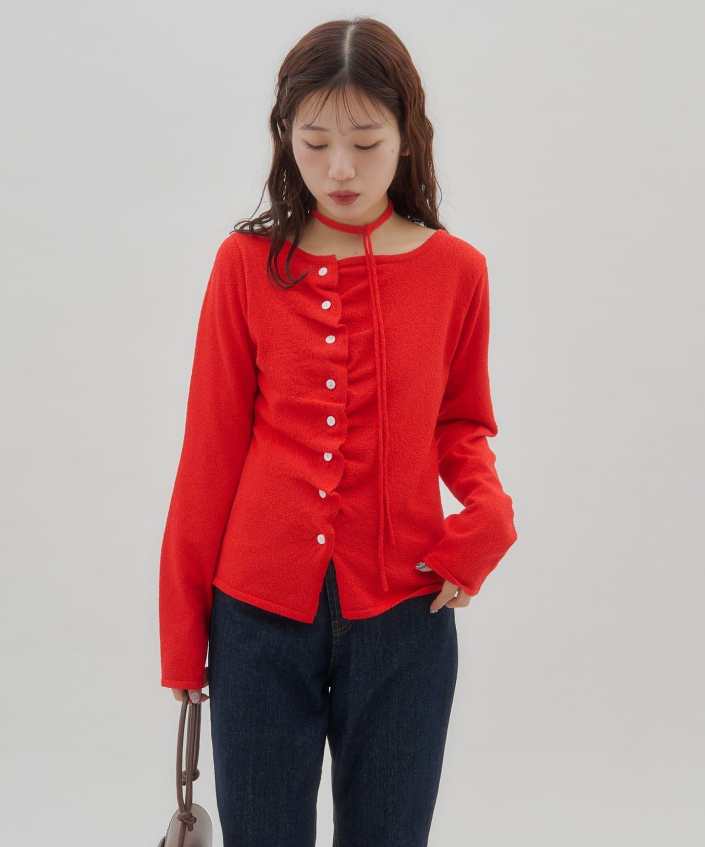 （sale 至8/23 22:00）皺摺鈕扣開襟衫