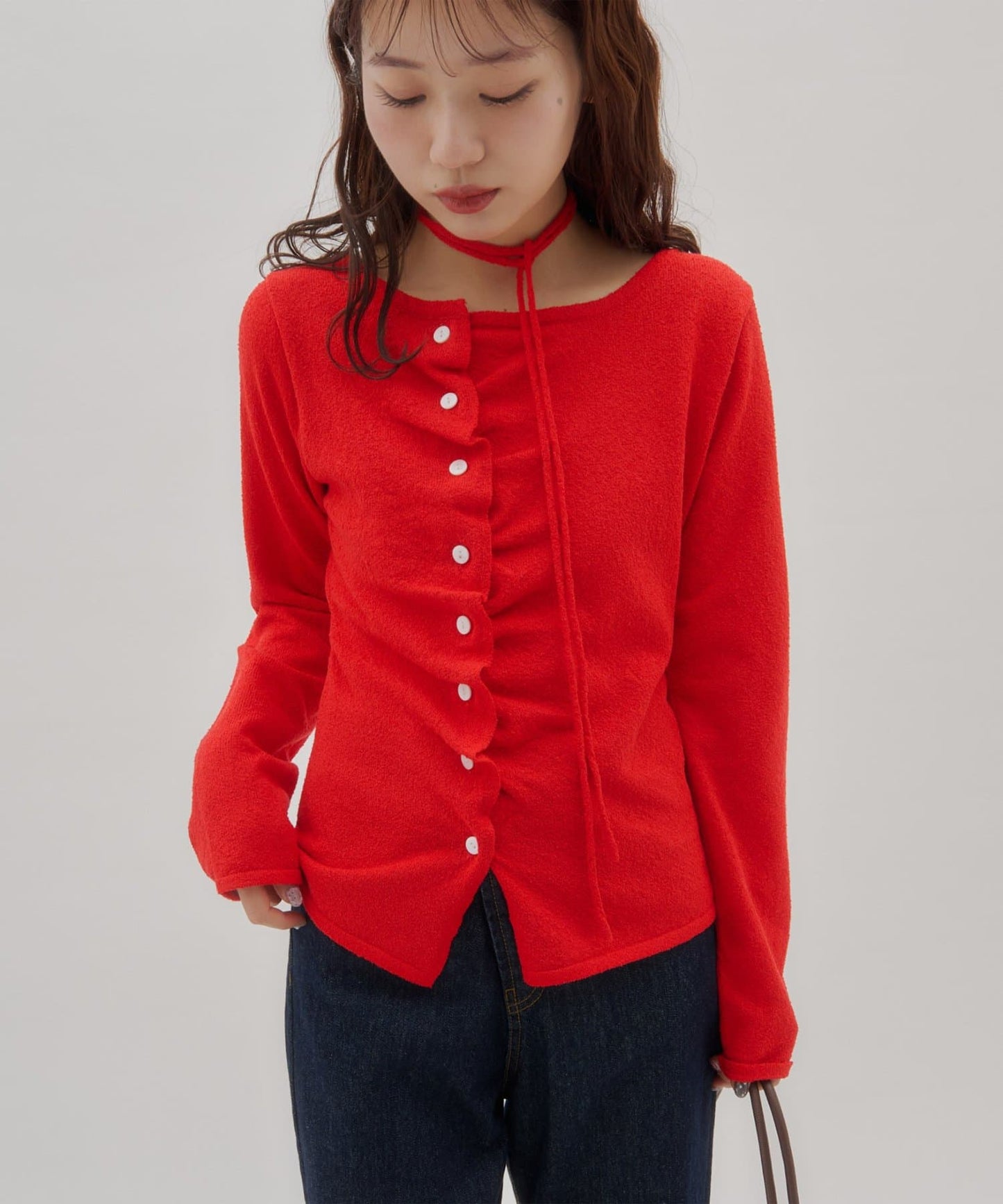 （sale 至8/23 22:00）皺摺鈕扣開襟衫