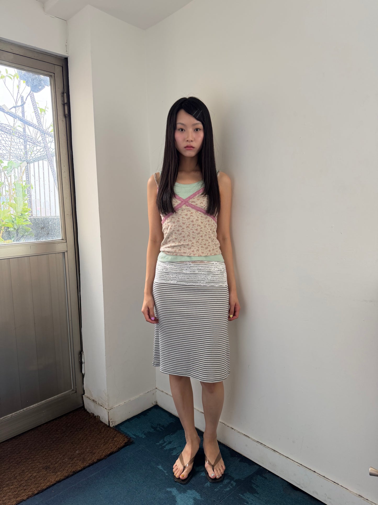 Lace Layering Midi Skirt