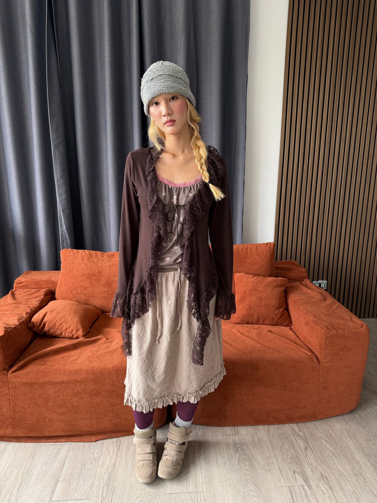 Elastic Floral Lace Vest