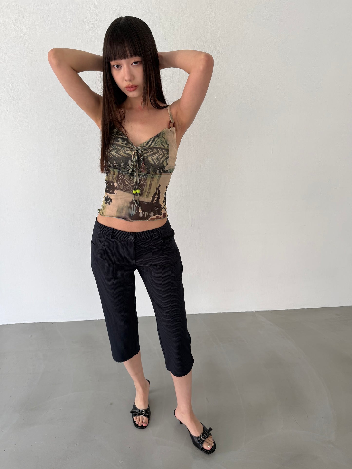 Suit lace capri pants