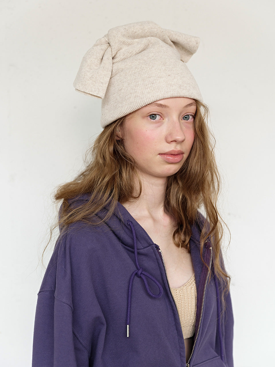 FUN FROM FUN KNOTTED BEANIE, BEIGE
