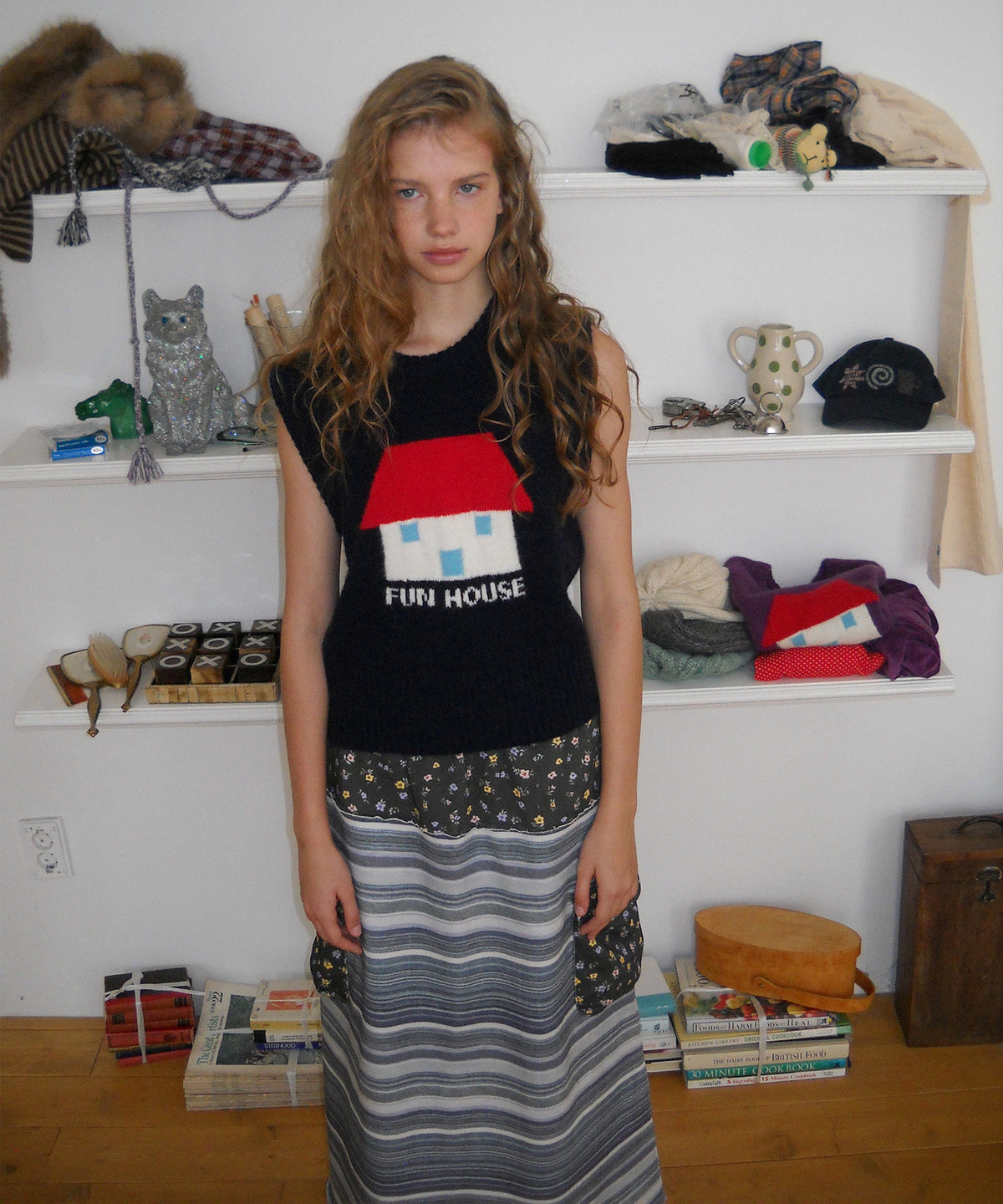 FUN FROM FUN Pocket Long Skirt, Grey