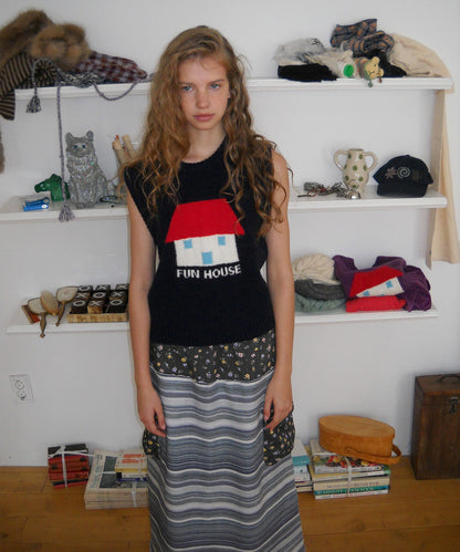 FUN FROM FUN Pocket Long Skirt, Grey