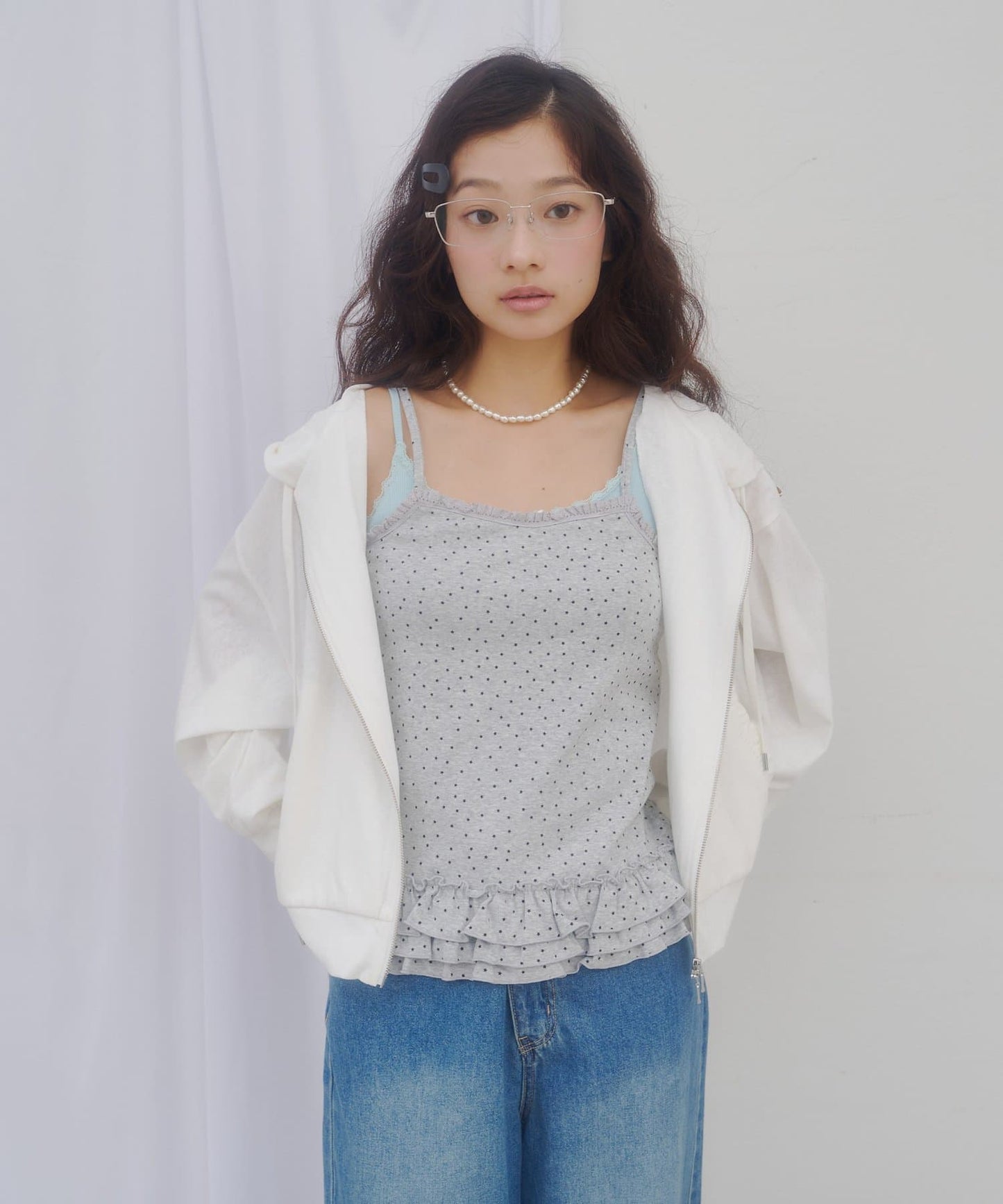 （sale 至8/23 22:00）下擺荷葉邊印花細肩背心
