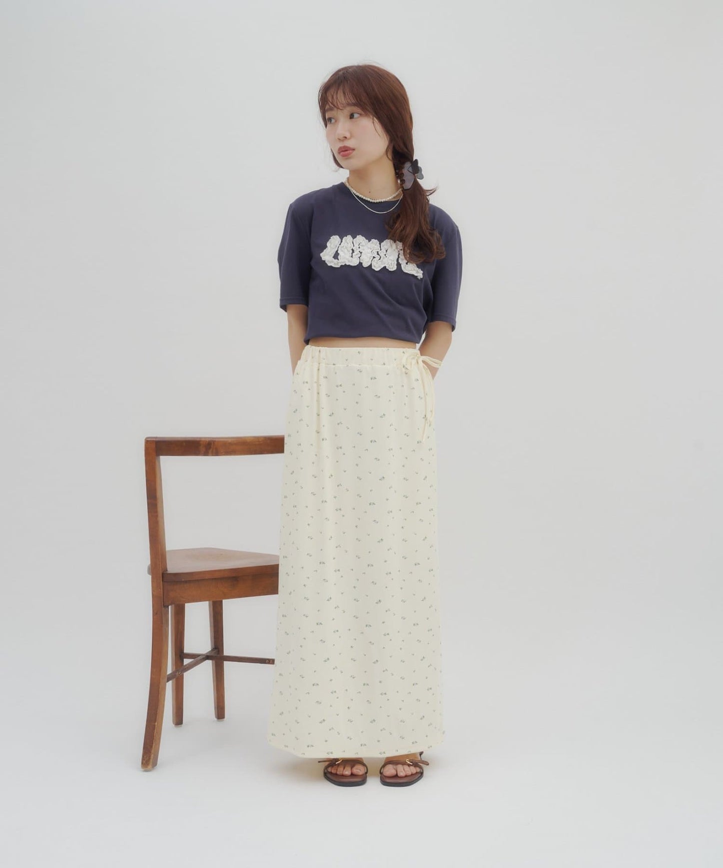 （sale 至8/23 22:00）碎花棉質直筒窄裙