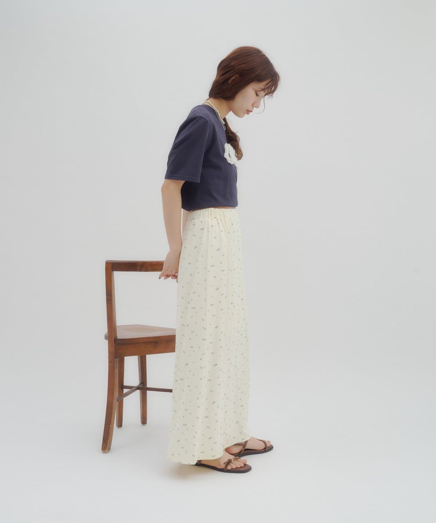 （sale 至8/23 22:00）碎花棉質直筒窄裙