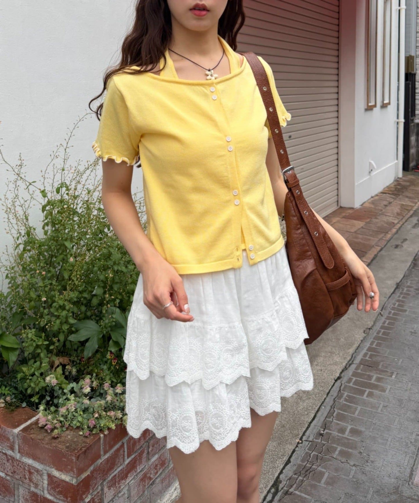 （sale 至8/23 22:00）w closet 滾邊針織掛脖上衣組合