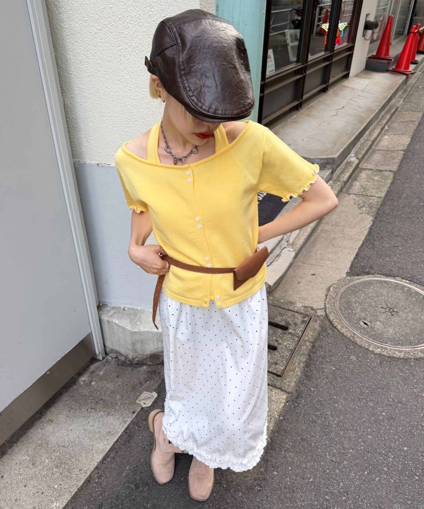 （sale 至8/23 22:00）w closet 滾邊針織掛脖上衣組合