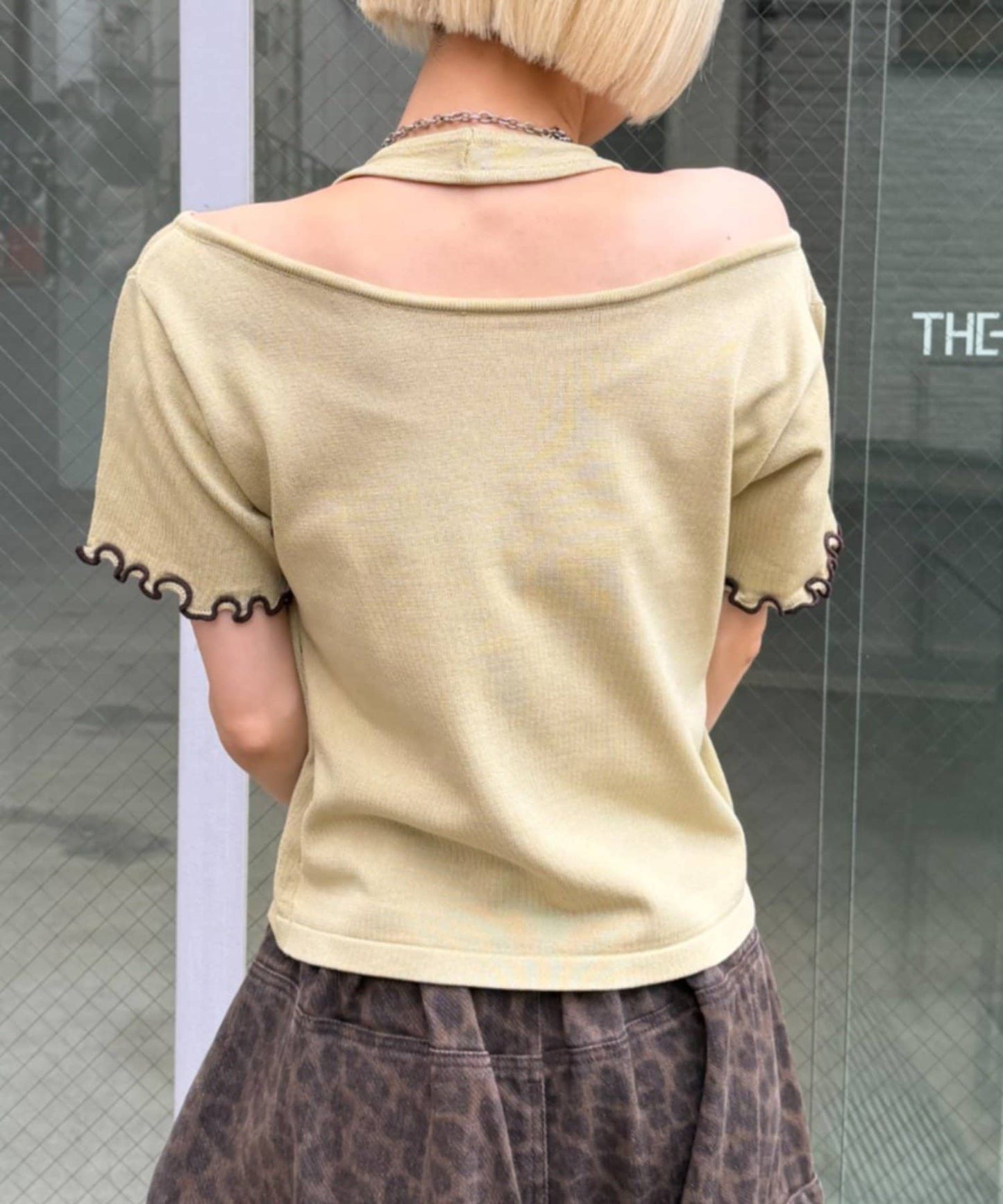 （sale 至8/23 22:00）w closet 滾邊針織掛脖上衣組合