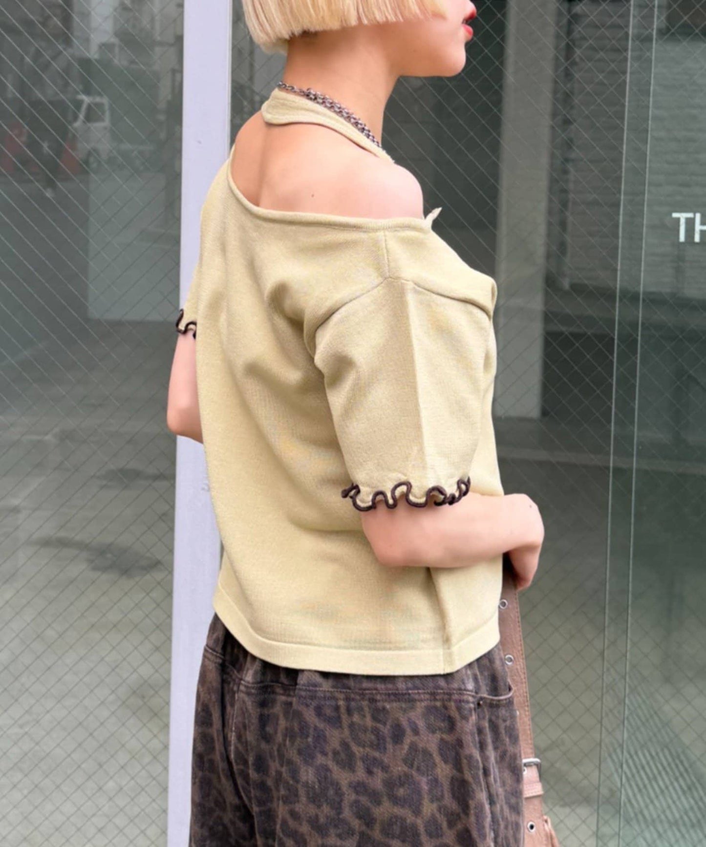 （sale 至8/23 22:00）w closet 滾邊針織掛脖上衣組合