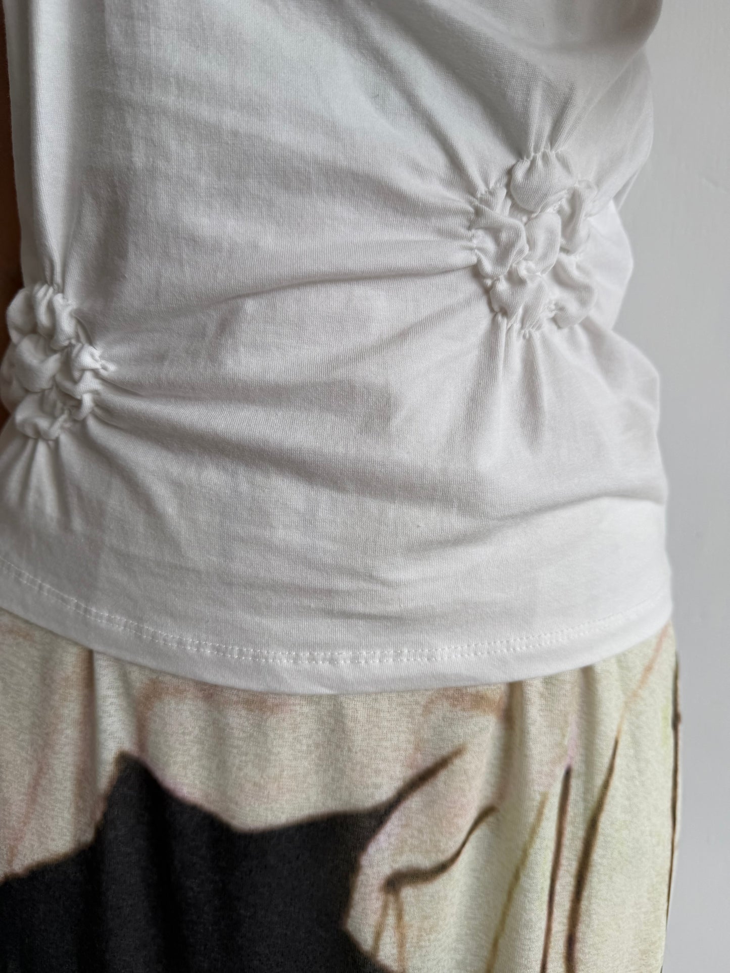 Crinkled floral vest