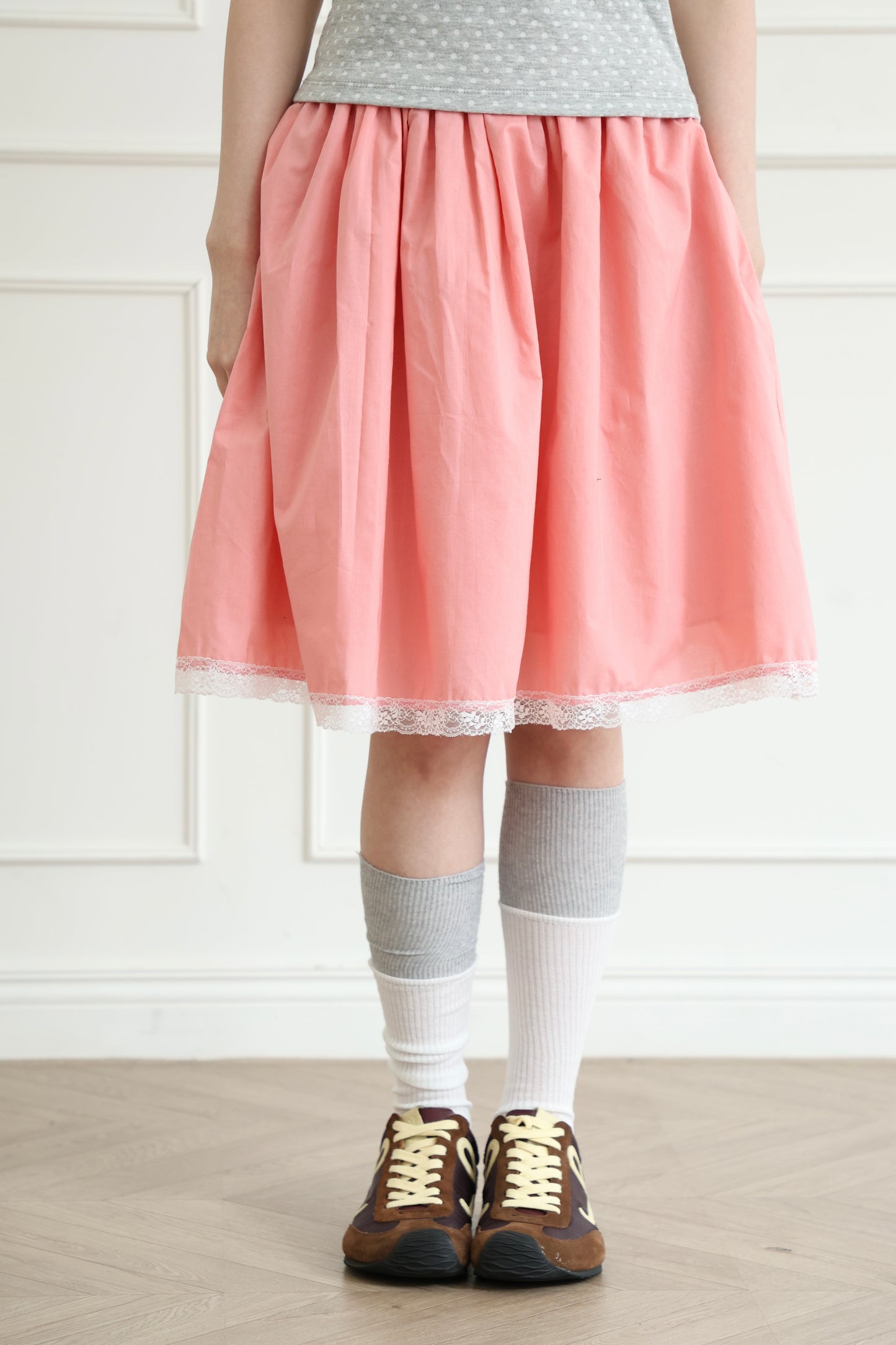 Brightly colored lace puff skirt