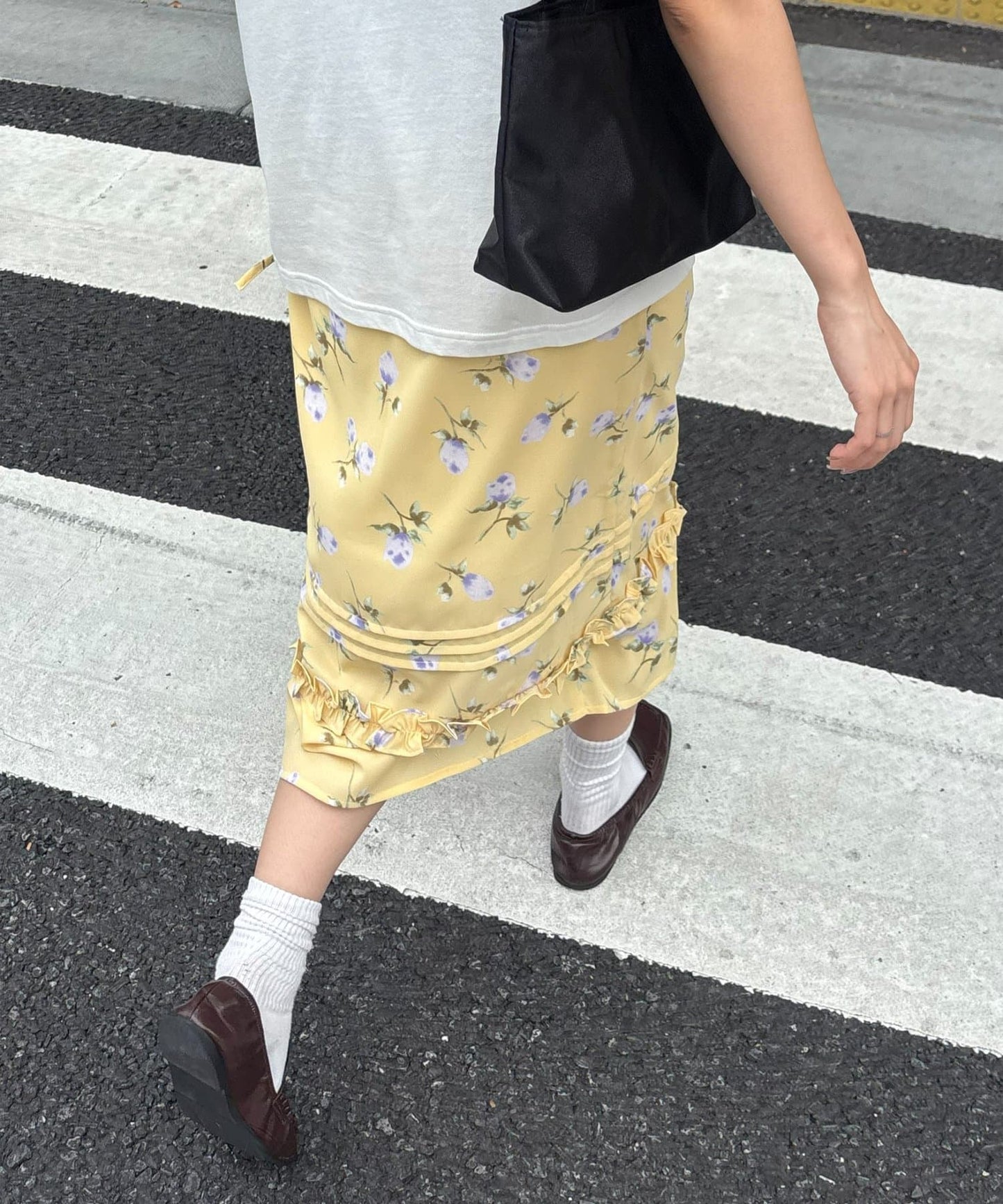 Discoat umm 皺摺緞面印花裙