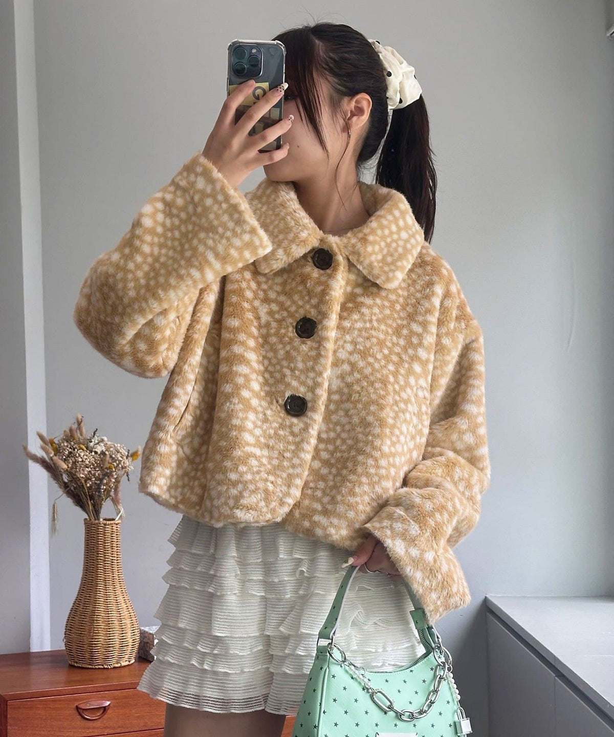 CIAOPANIC 小鹿斑比印花毛絨外套