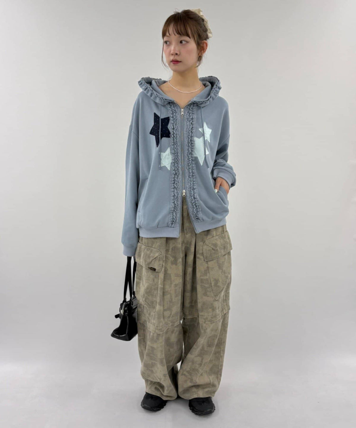 w closet 花邊星星連帽外套