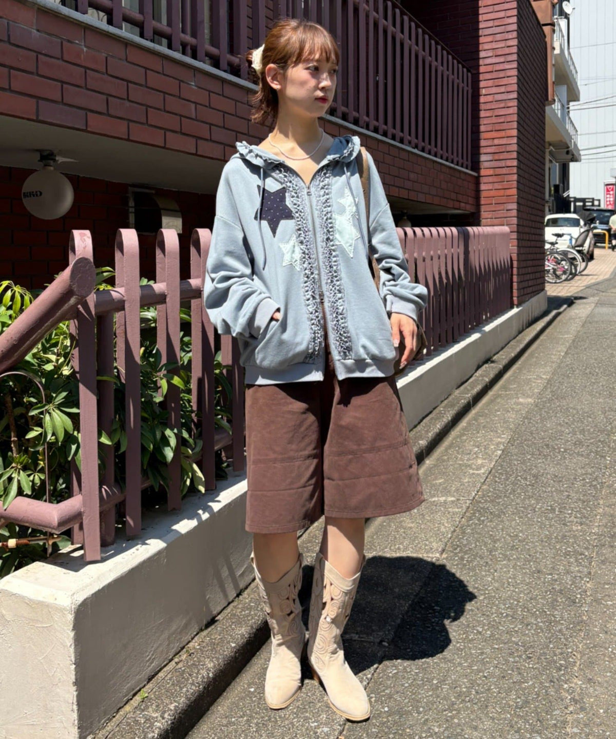 w closet 花邊星星連帽外套