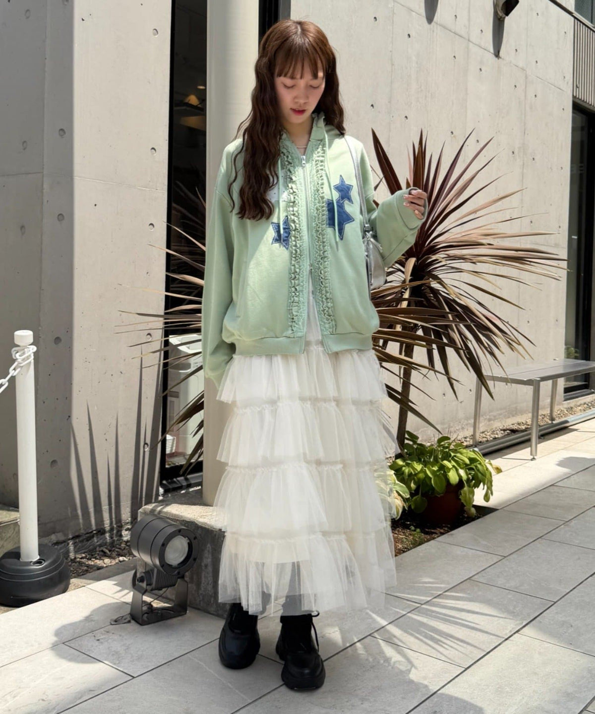 w closet 花邊星星連帽外套
