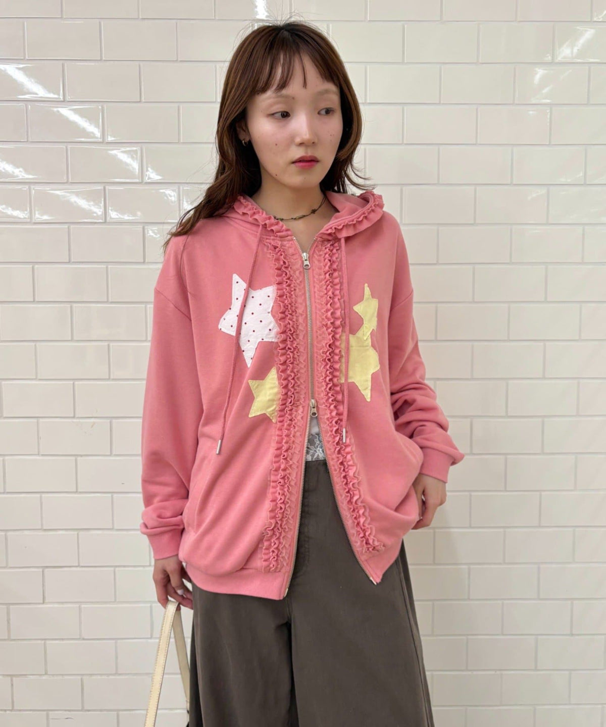 w closet 花邊星星連帽外套