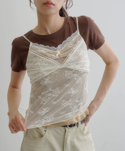 （Sale 至9/21 22:00）Kastane 雙層蕾絲背心