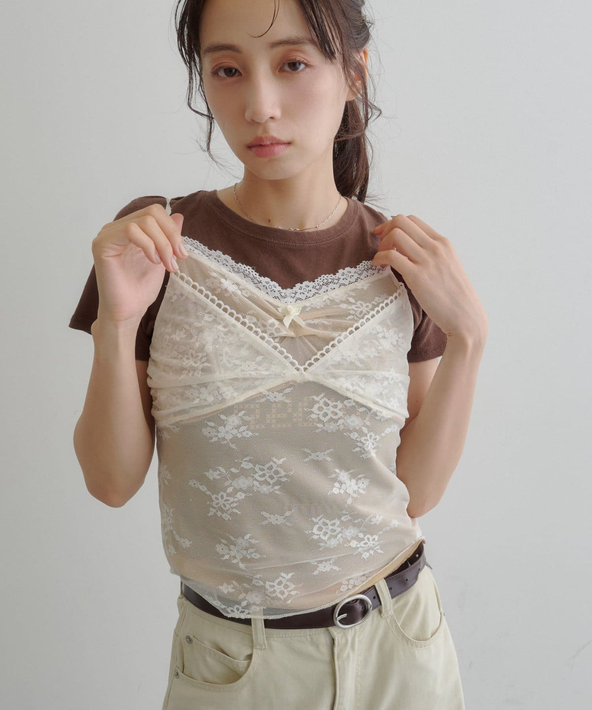 （Sale 至9/21 22:00）Kastane 雙層蕾絲背心