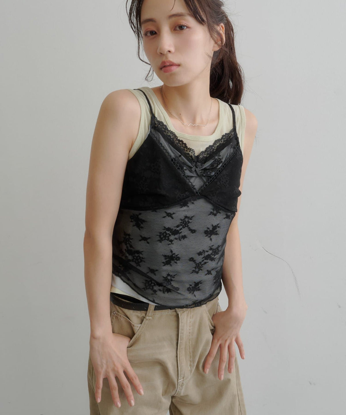 （Sale 至9/21 22:00）Kastane 雙層蕾絲背心
