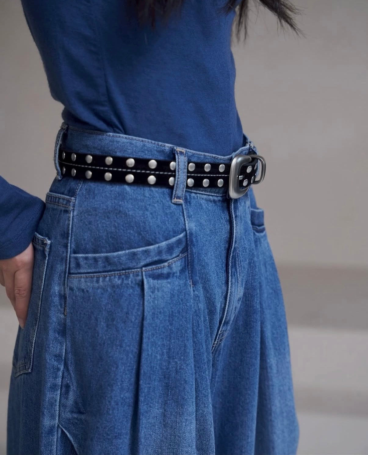 Cowhide Studded Belt