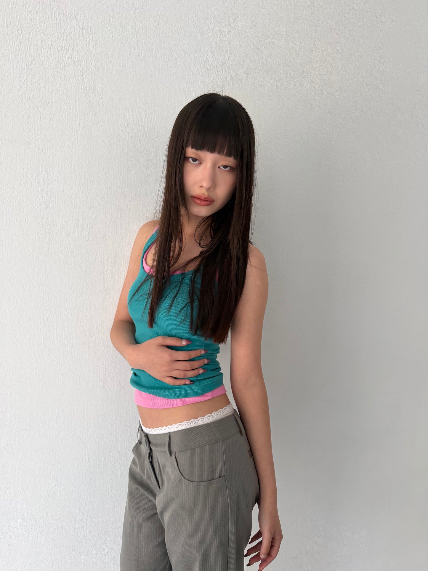 Brightly colored spaghetti strap tank top