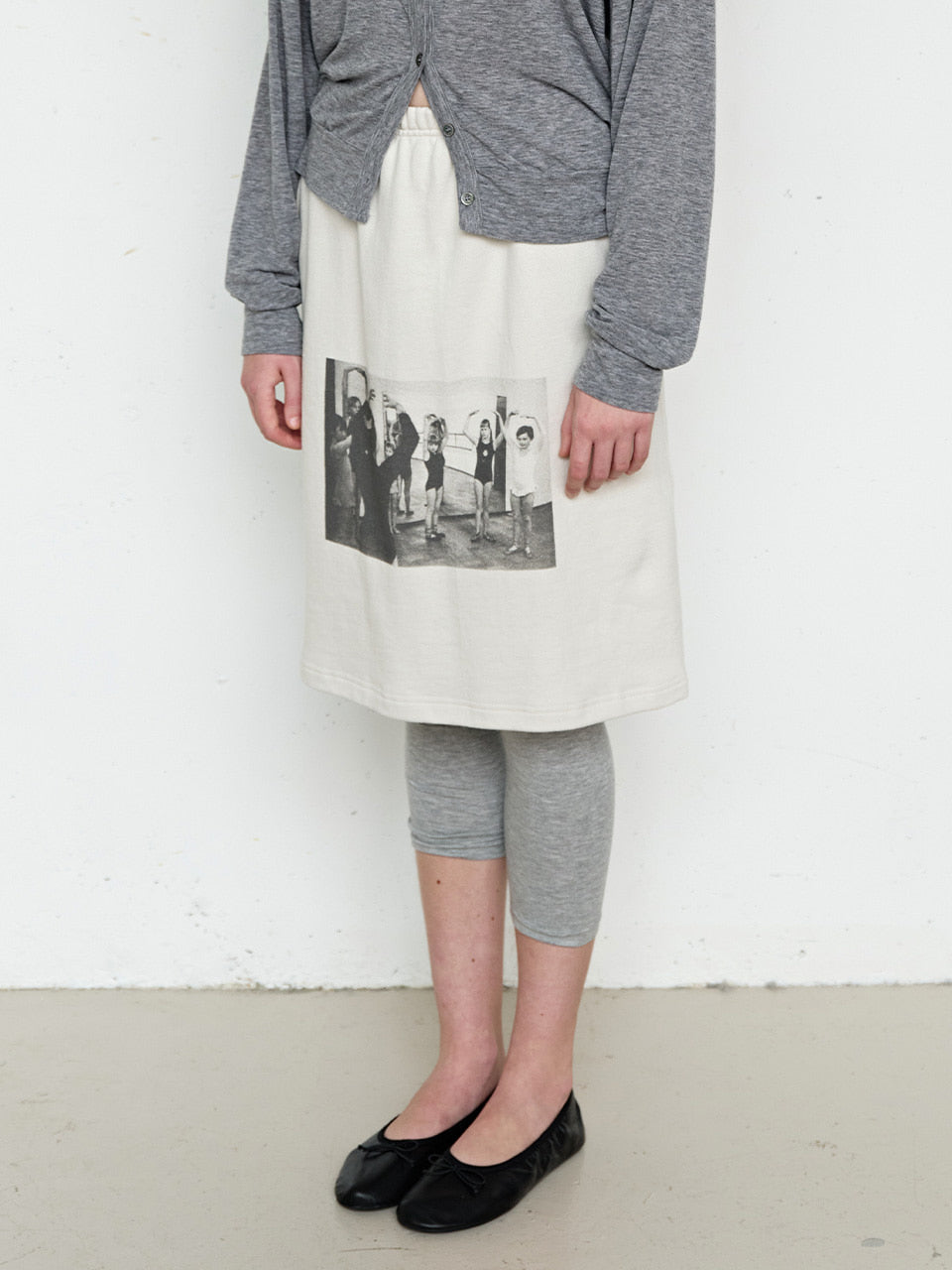 FUN FROM FUN Ballet Class Midi Skirt, Oyster White