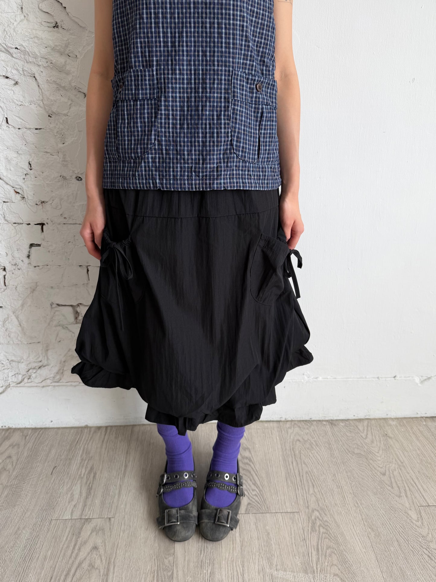 Ruffled Pocket Balloon Skirt
