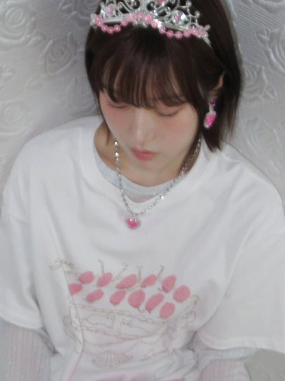 FUN FROM FUN Strawberry Cake Tee, White