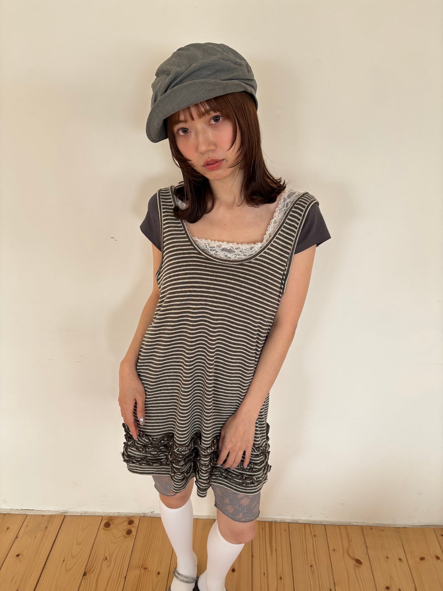 Ripple Hem Stripe Tank