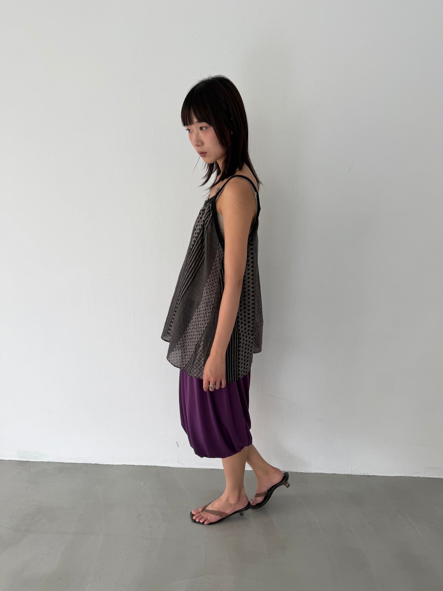 Dresses with thin straps in mixed materials