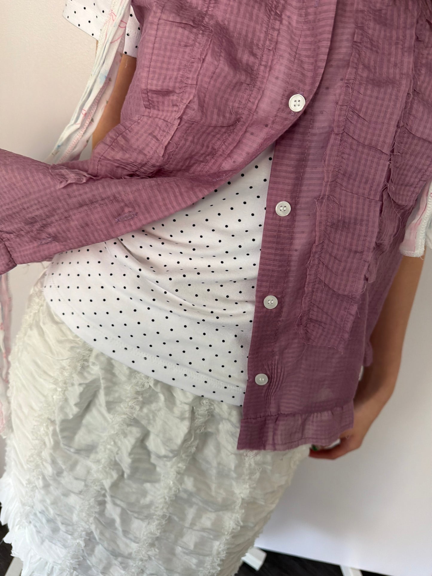 Transparent plaid shirt