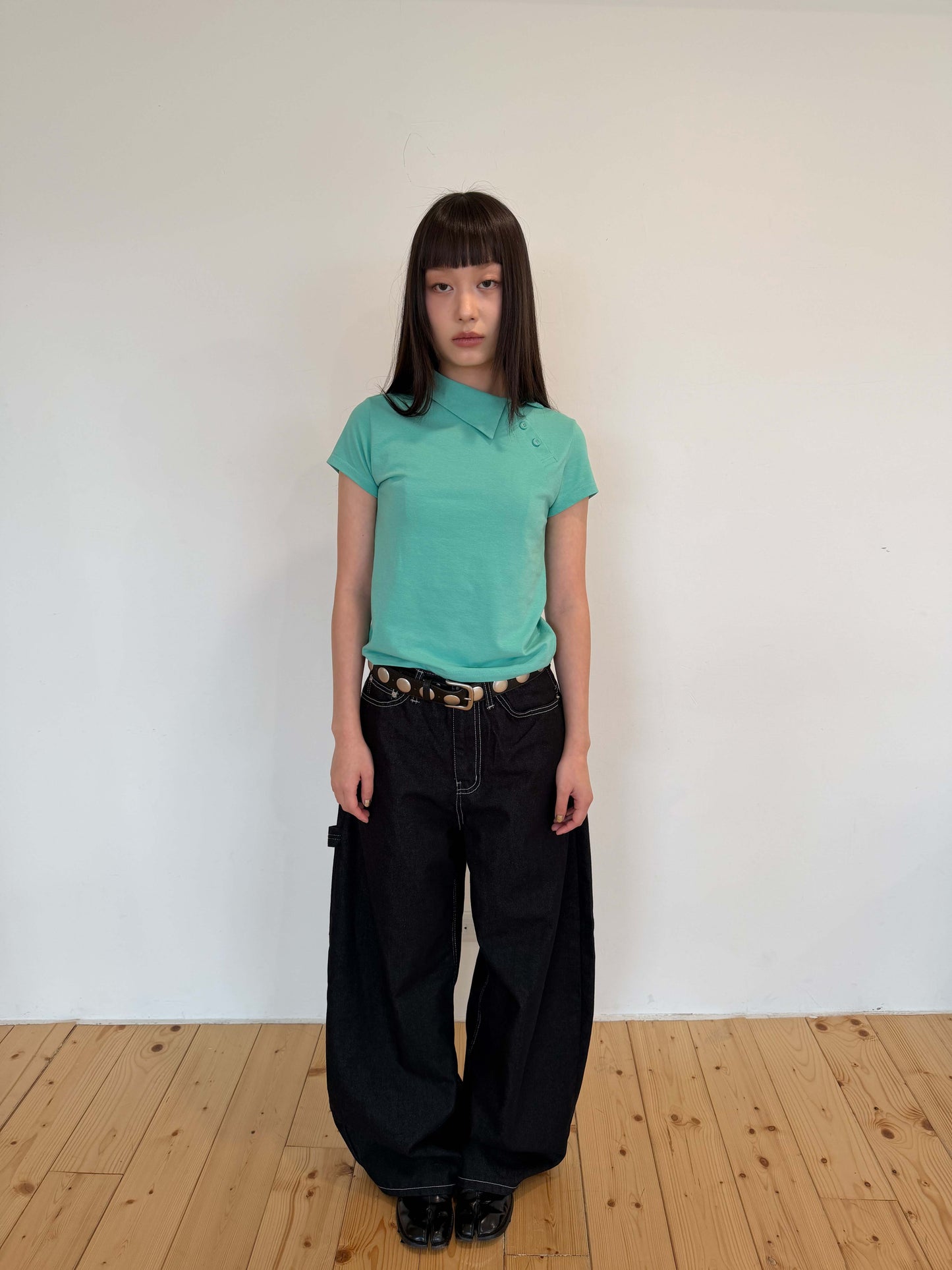 Embroidered loose-fitting work jeans