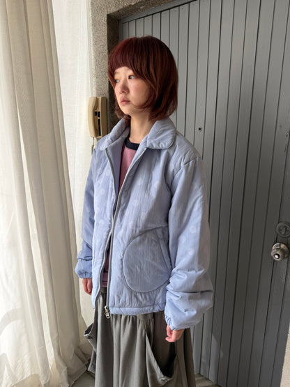 polka dot quilted coat