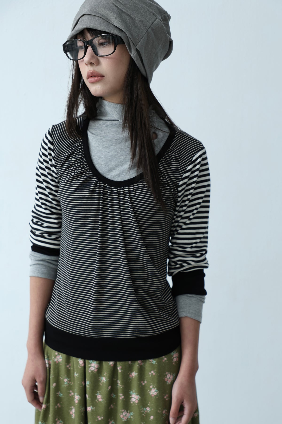 Striped patchwork top