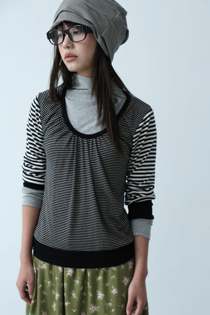 Striped patchwork top