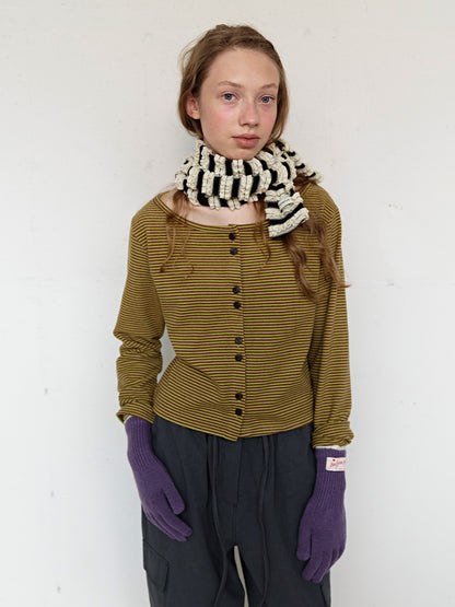 FUN FROM FUN Boat Neck Cardigan, Pickle Green