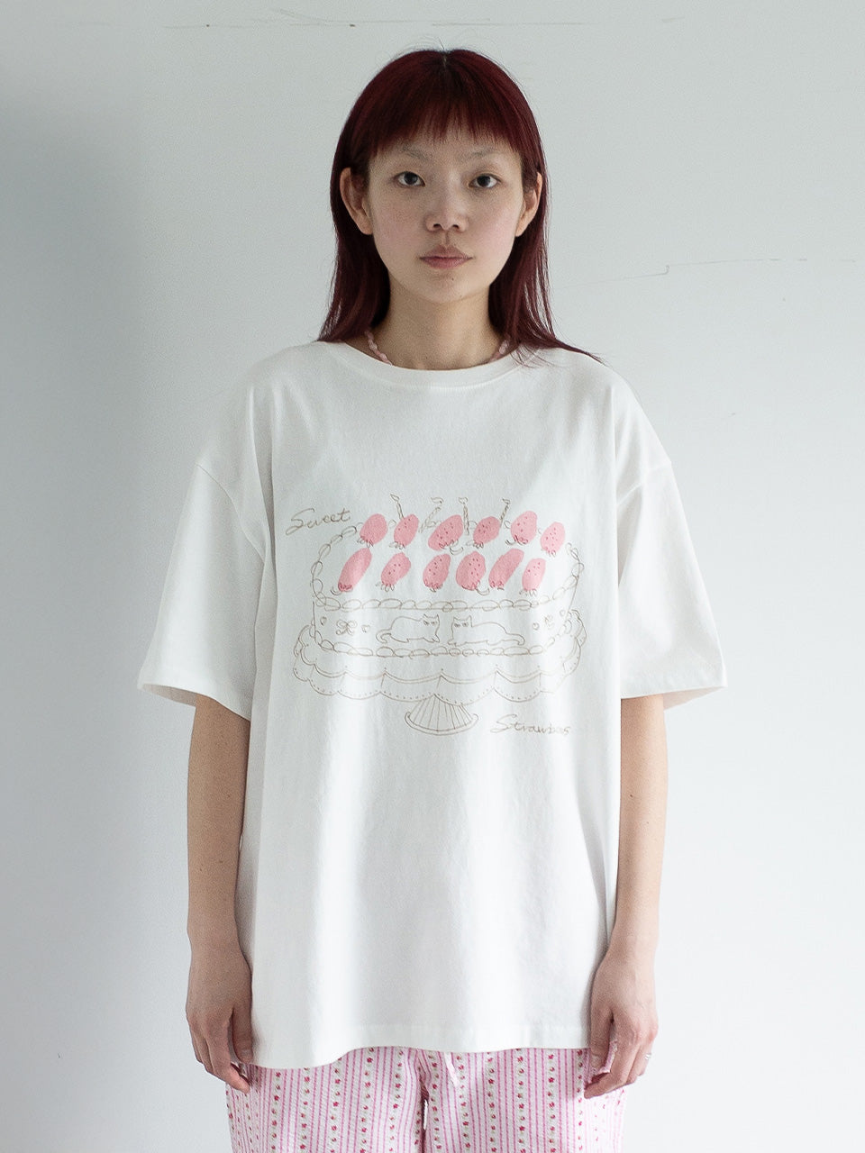 FUN FROM FUN Strawberry Cake Tee, White