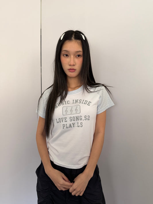 Dotted musical notes t-shirt