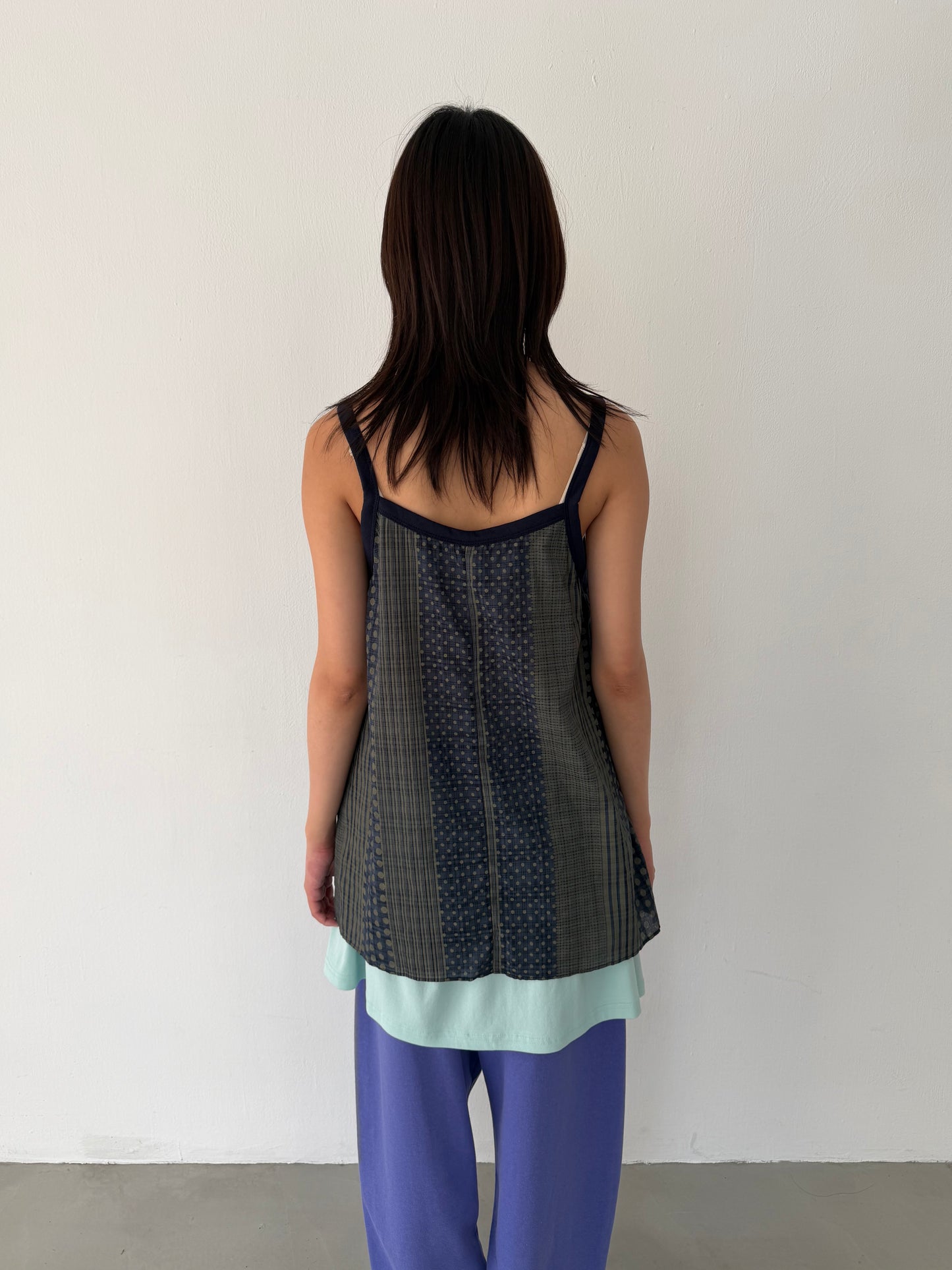 Dresses with thin straps in mixed materials