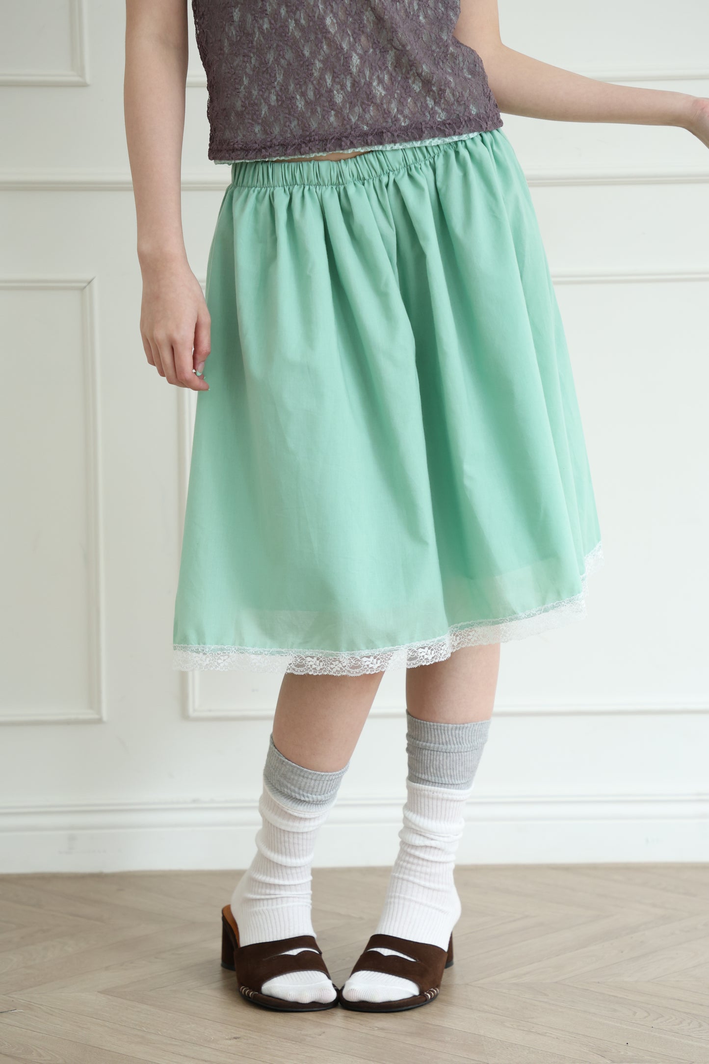 Brightly colored lace puff skirt