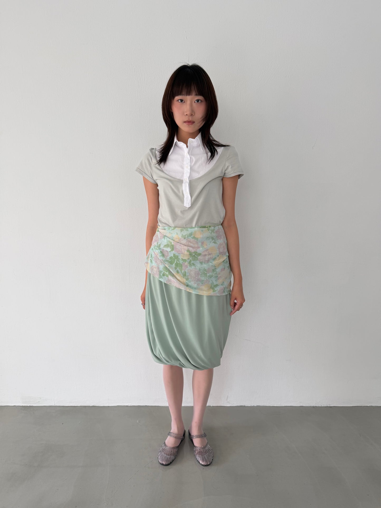 Mixed-Material Polo Shirt